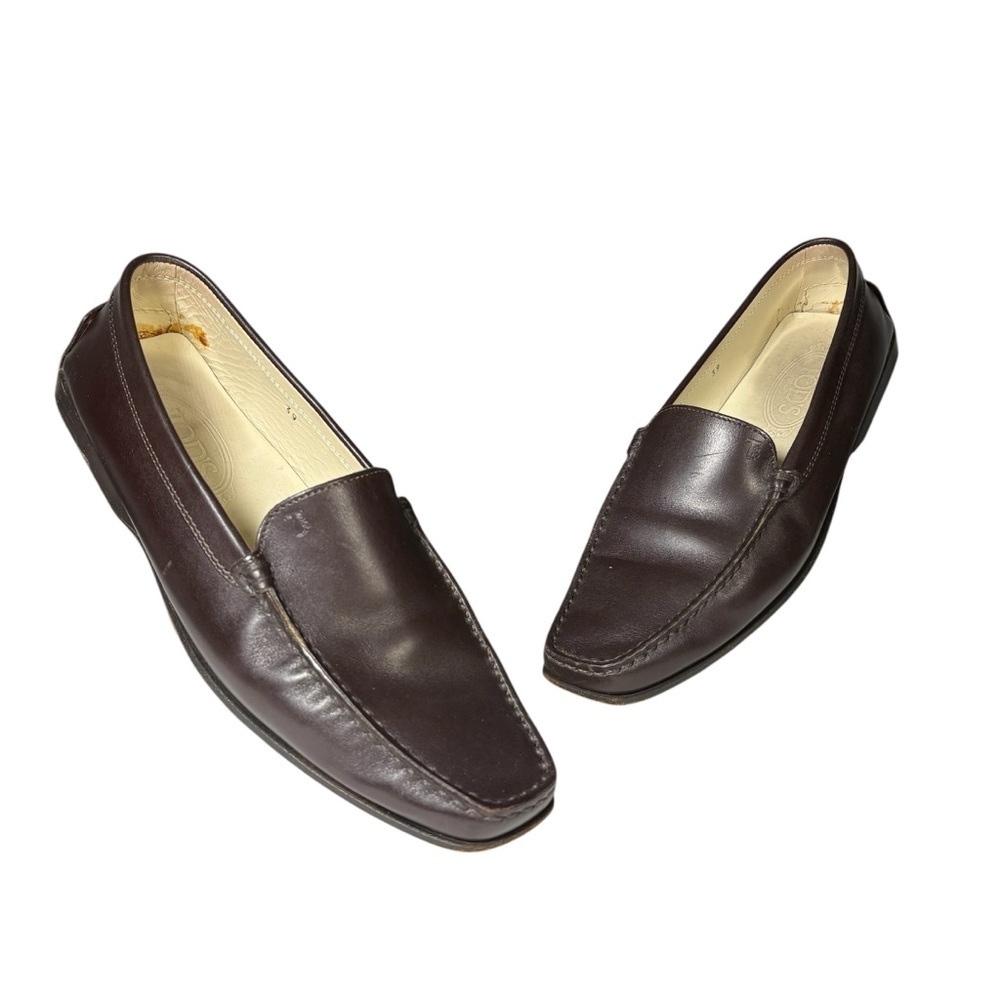 Tod's Brown Leather Slip-On Loafers